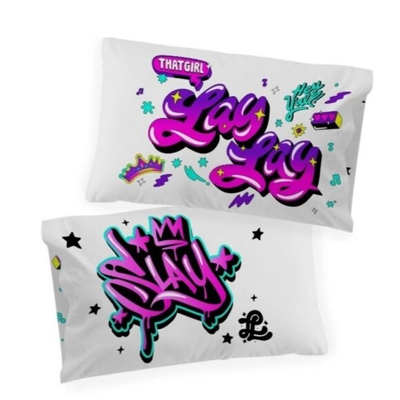 Lay Lay Toodles Pink Poodles Kids 4-Piece Full Sheet Set, Microfiber, Pink - Picture 3 of 9